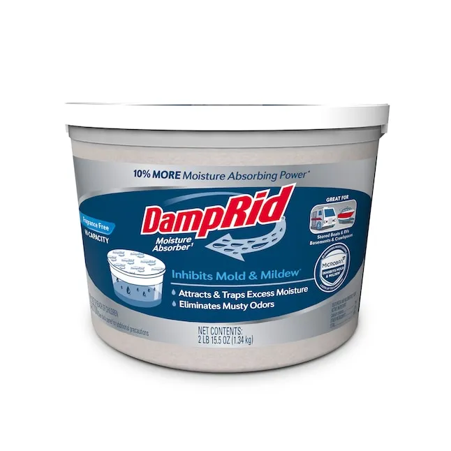 DampRid Moisture Absorber Hi-Capacity Bucket, 4 lb., Fragrance Free, For Fresher, Cleaner Air in Large Spaces, Lasts Up To 6 Months, No Electricity Required