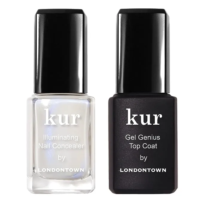 Londontown kur Pink Conceal & Go Duo Set, Includes Pink Nail Illuminating Concealer & Gel Genius Top Coat