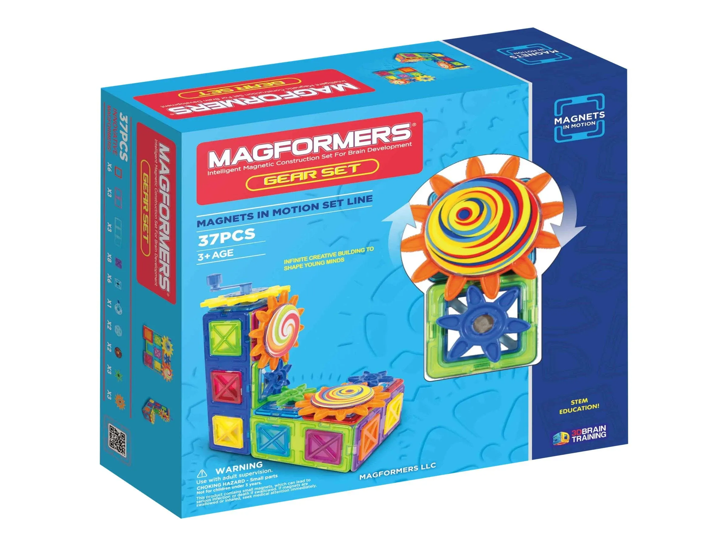 Magformers Magnets in Motion 37-Piece Gear Set