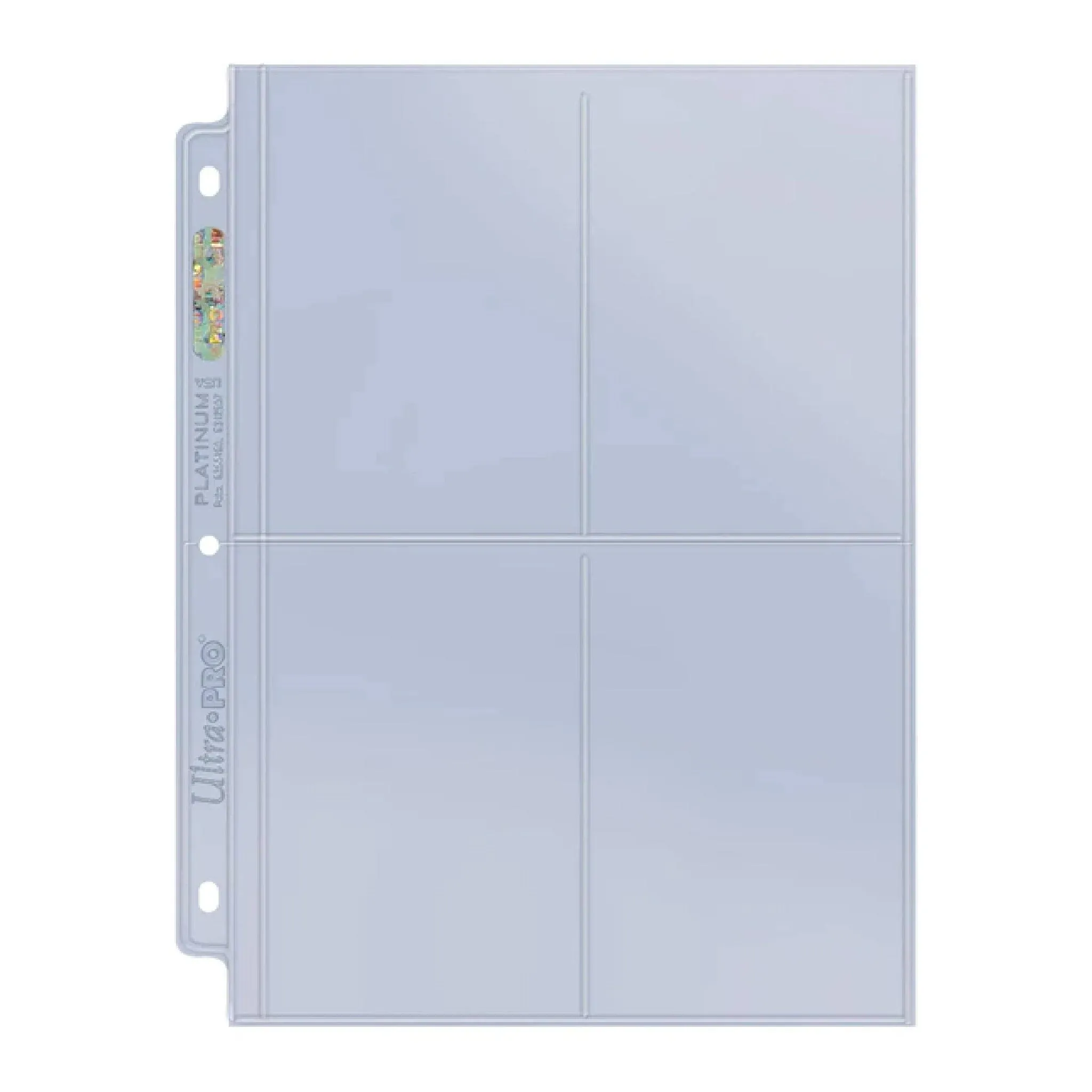 Ultra Pro 4-Pocket Platinum Page with 3-1/2&#034; X 5&#034; Pockets 100 ct. Clear