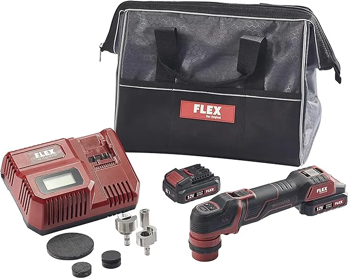 FLEX PXE 80 12.0-EC set USA 12V Cordless Multi-Polisher-Set, Includes Two 2.5Ah Batteries, One Charger & Soft Bag