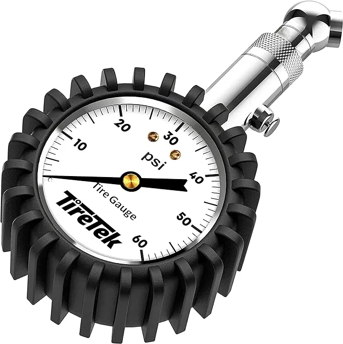 TireTek Premium Tire Pressure Gauge with Integrated Hold Valve - 60psi