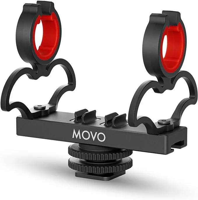 Movo SM6 Ultraflex Premium Shockmount for Shotgun Microphones – Compatible with Rode NTG Series, Sennheiser MKE600, Audio-Technica AT875R, and More