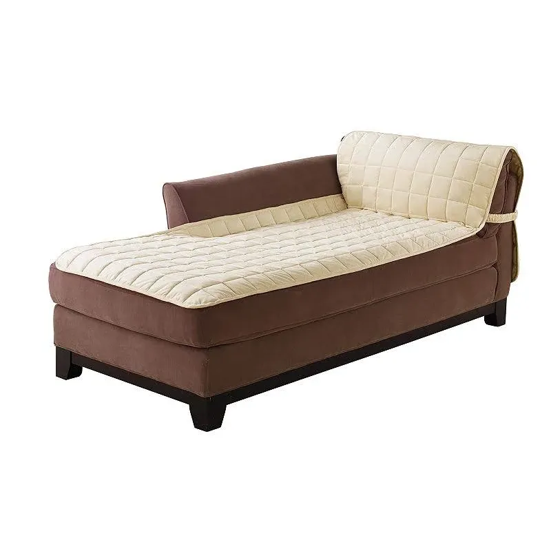 Sure Fit Deluxe Armless Chaise Cover - Chocolate (SF43527)