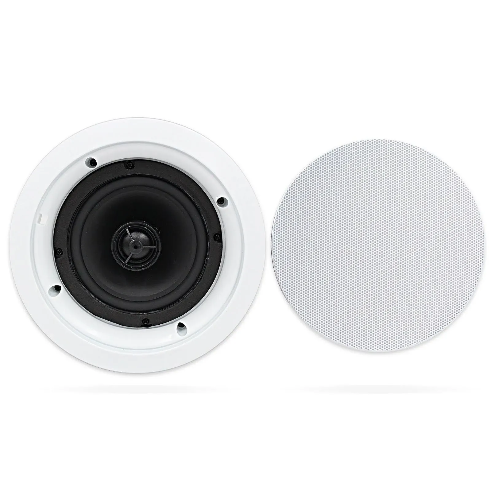 Herdio 5.25&#034; Round Flush In-Wall/Ceilin<wbr/>g 150W Speaker Stereo Sound White HCS528 