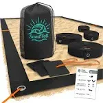 Beach Volleyball Lines for Sand - Portable 2 inch Black + Anchors 