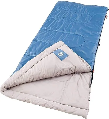 Coleman Sun Ridge Cool-Weather Sleeping Bag 40°F Lightweight for Adults, Camping Sleeping Bag with Easy Packing and Draft Tube to Prevent Heat from Escaping