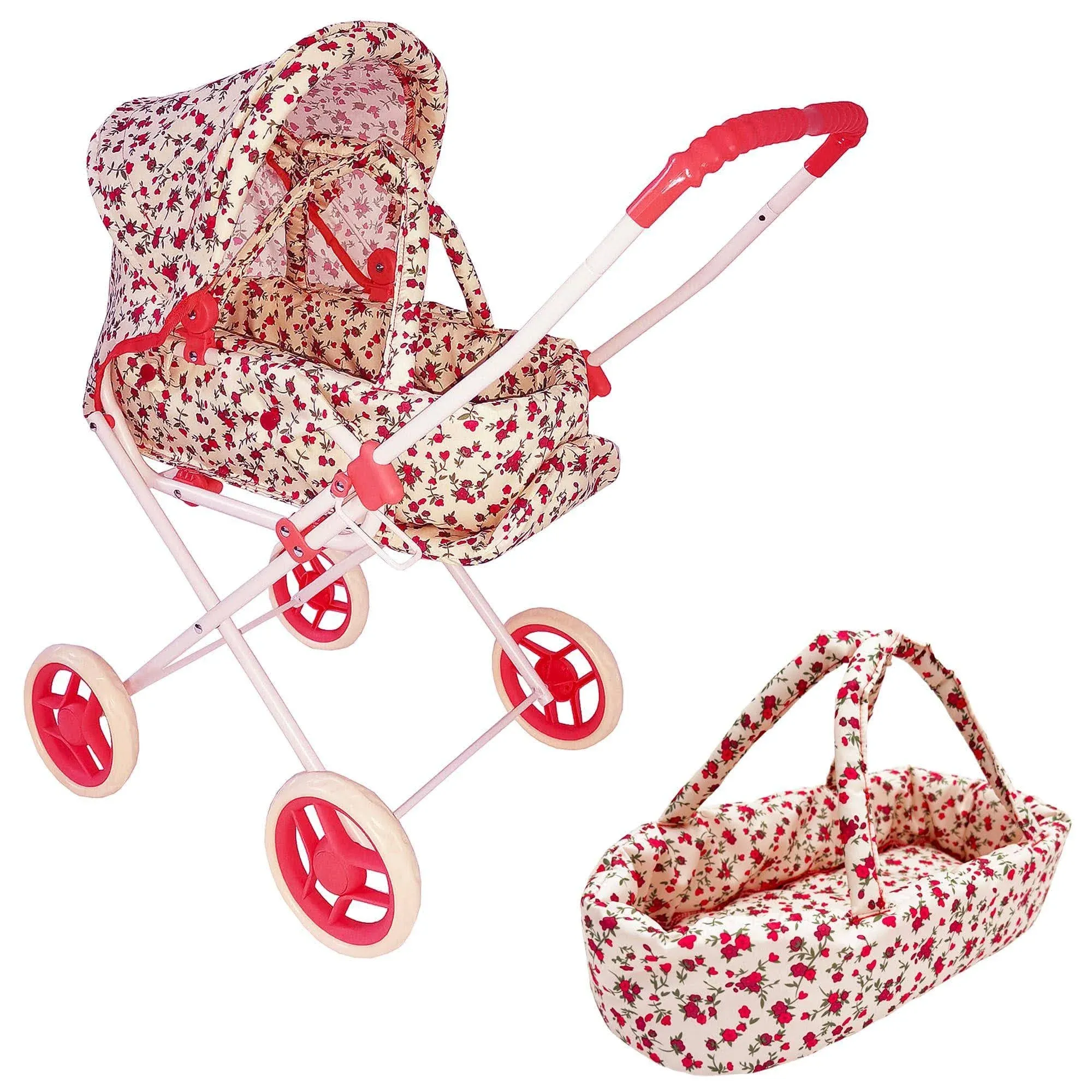 The New York Doll Collection Baby Doll Stroller Play Set, 3-in-1 Babydoll ...