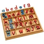 WOODEN MOVABLE ALPHABET with Box Preschool Spelling Learning ELITE MONTESSORI