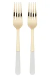 With Love Set Of 2 Tasting Forks In Gold