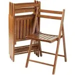 Winsome Wood - Robin 4-pc Folding Chair Set, Teak