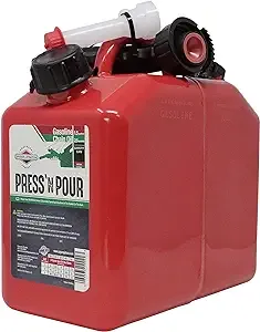 Garage Boss 2 Cans In 1 Press N Pour Metal 1.5 Gallon Gas and 2.5 Quart Oil P...