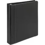 Samsill 1 Inch 3 Ring Binder, Leather, Black with Contrast Stitching, 8.5X 11 Inch, 3 Rings, Notebook Binder, Portfolio Organizer, Planner, Journal