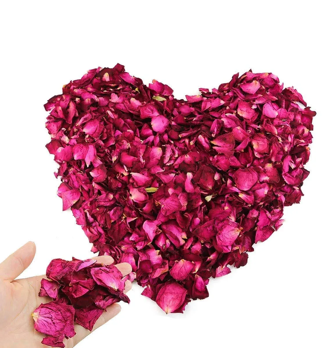 150 Grams/ 5.3 OZ Natural Real Red Rose Flower Petals Dried Rose Petal for Wedding Decoration Bath Foot Bath Wedding Confetti Crafts Accessories