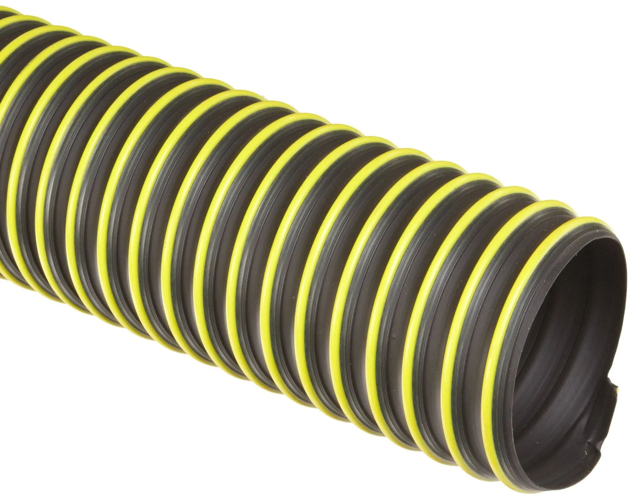 Flexadux T-7W Thermoplastic Rubber Duct Hose, Black, 12" ID, 0.030" Wall, 25' Length