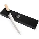 Sashimi Sushi Knife 10 Inch - Knife For Cutting Sushi & Sashimi, Fish Filleting & Slicing - Very Sharp Stainless Steel Blade & Traditional Wooden Handle + Gift Box