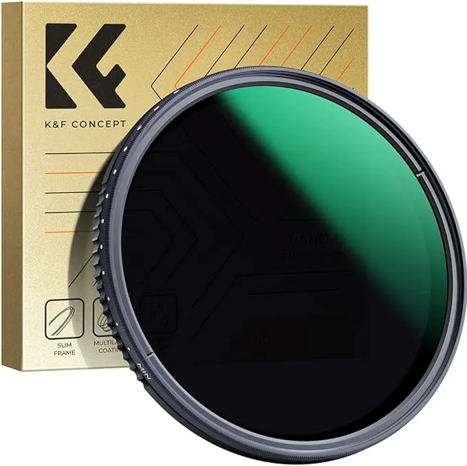 K&F Concept 77mm Variable Neutral Density Lens Filter ND8-ND2000 (3-11stop) Waterproof Adjustable ND Lens Filter with 24 Multi-Layer Coatings for Camera Lens (D-Series)