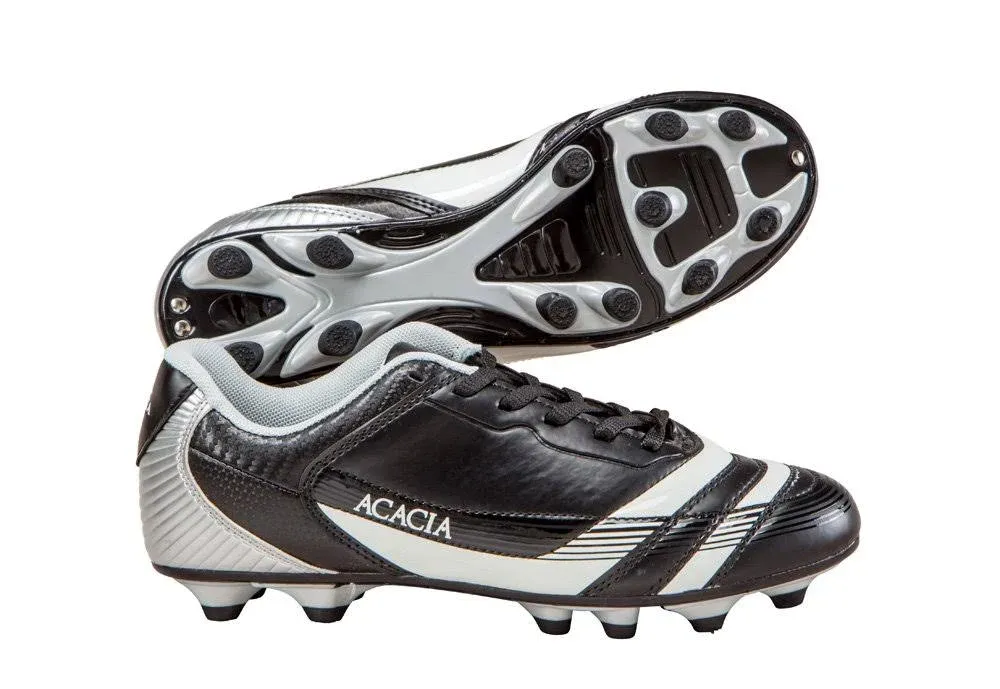 Acacia Youth Thunder Soccer Shoes, Black/Silver, 8Y