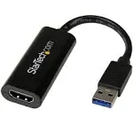 StarTech.com USB 3.0 to HDMI Adapter - 1080p (1920x1200) - Slim/Compact USB Type-A to HDMI Display Adapter Converter for Monitor - External Video & Graphics Card - Black - Windows Only (USB32HDES)