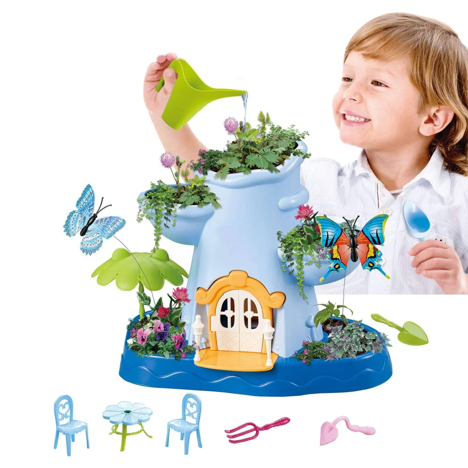 Vokodo Kids Magical Garden Growing Kit Includes Tools Seeds Soil Flower Plant Tree Interactive Play Fairy Toys Inspires