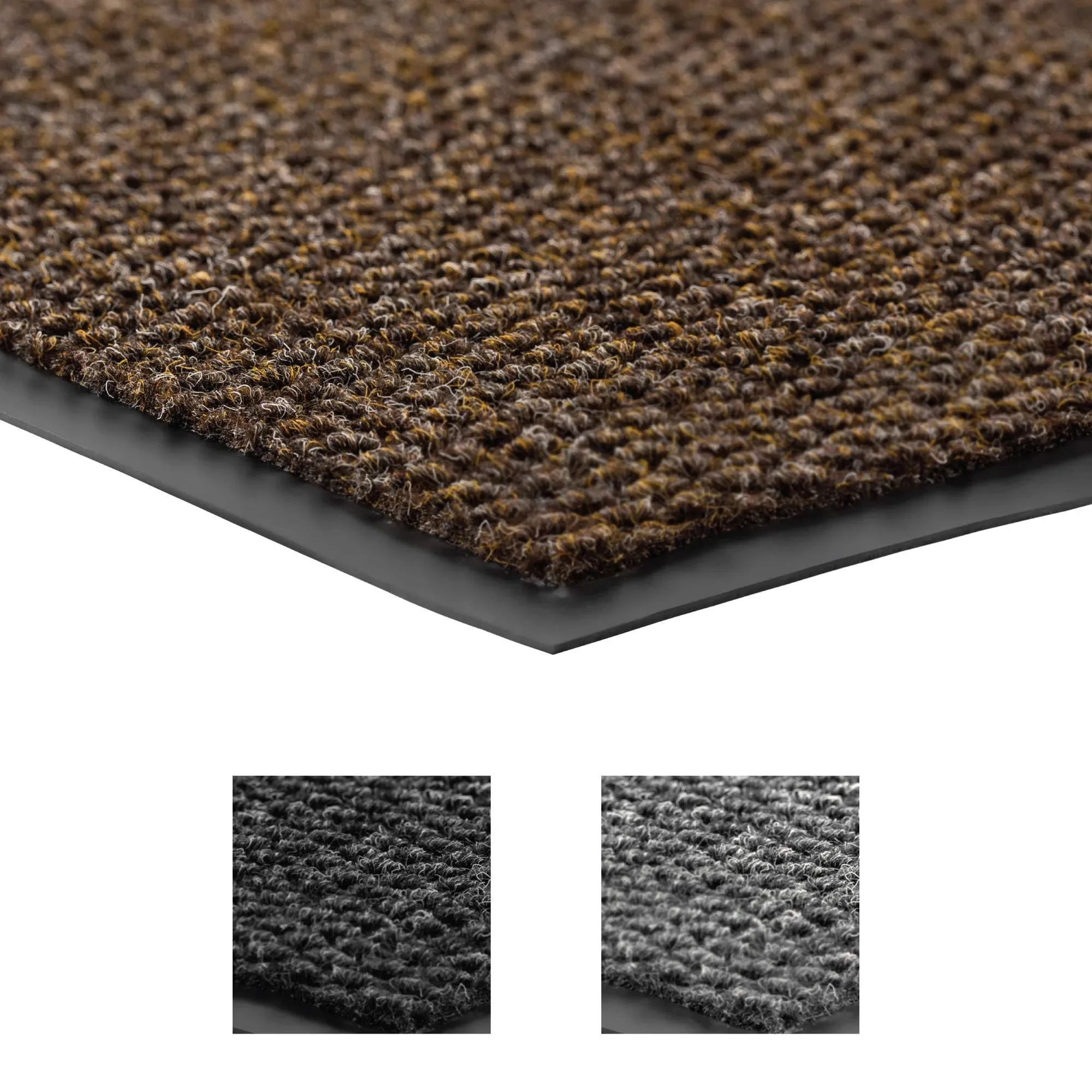 NoTrax® 136S0023BR Polynib™ Debris Trapping Entrance Mat, 3/8 in x 2 ft W x 3 ft L, 24 oz Poly Needle-Punched Yarn, Vinyl Backing, Brown