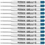 Unibene Parker Compatible Gel Ink Ballpoint Refills 12 Pack,0.7mm Medium Point-Blue, Smooth Writing Replaceable German Ink Tactical Pen Refills for Parker Ballpoint/UZI Pen