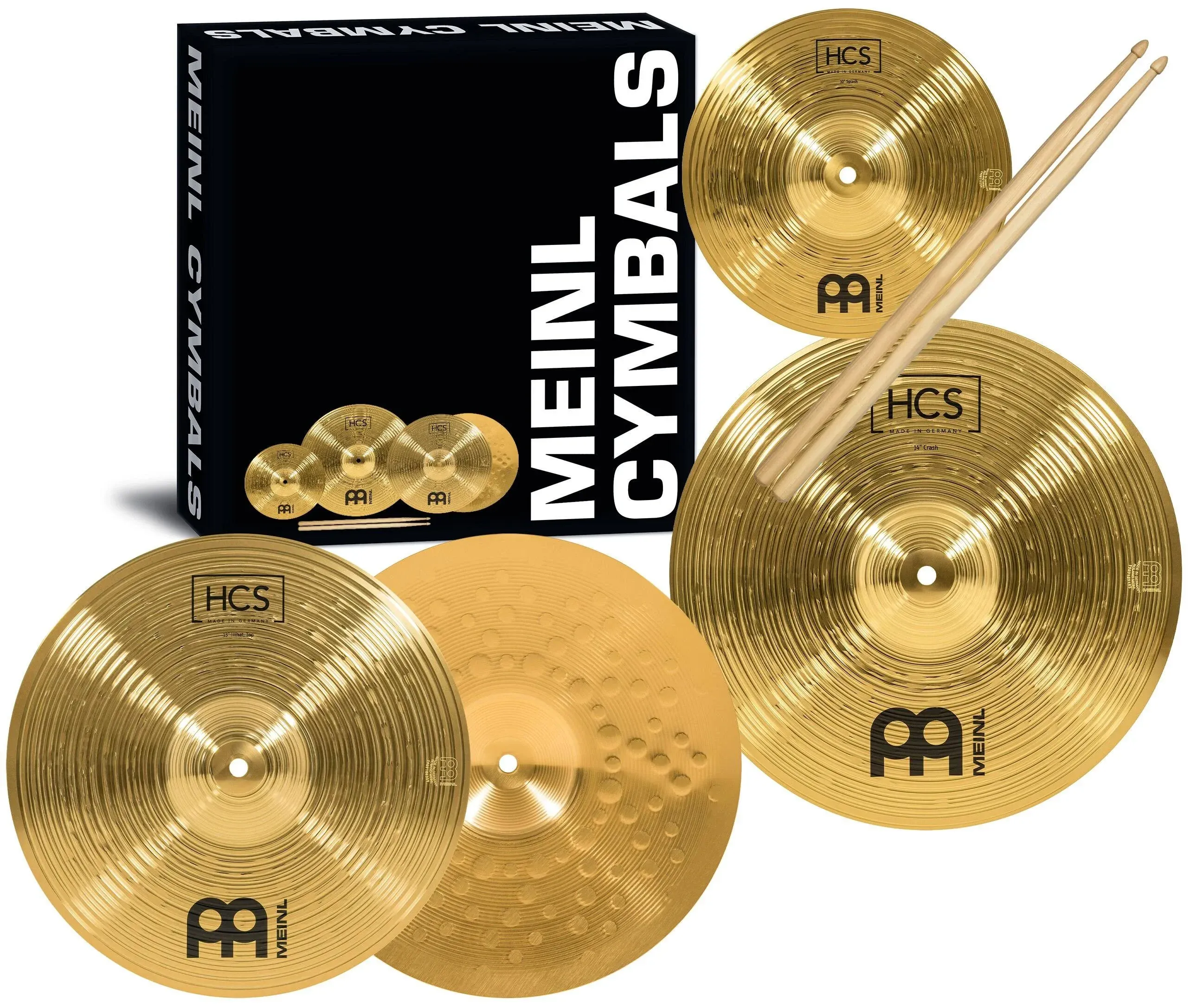 MEINL HCS Cymbal Pack with Free Splash, Sticks, and Lessons