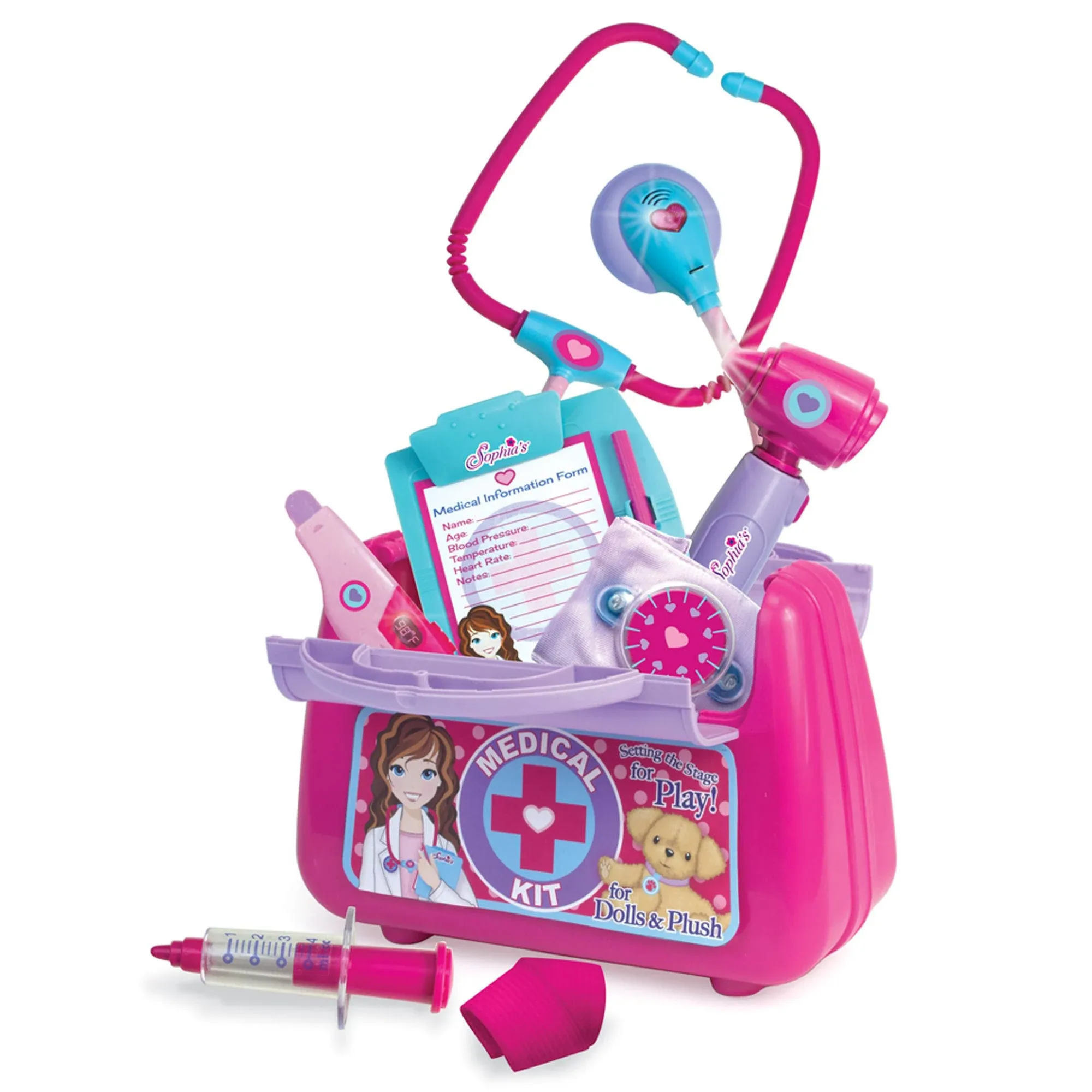 Sophia's 9-Piece Medical Kit with Realistic Devices and for 18" Dolls, Multi -Final Sale