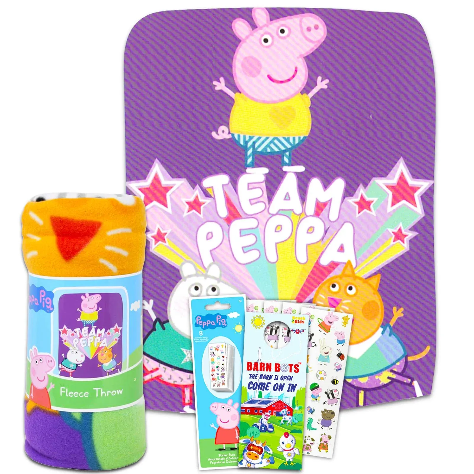 Peppa Pig Fleece Blanket Set - Bundle with Full, 