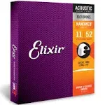 Elixir Acoustic Guitar Strings Nanoweb 80/20 Bronze Custom Light