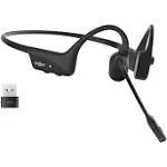 SHOKZ OpenComm2 UC - Auriculares estéreo Bluetooth de conducción ósea para computadora con micrófono Boom, USB-A compatible con PC y Mac, certificado por zoom, con marcador