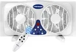 KEN BROWN 9 Inch Window Fan with Remote Control, 3-Speed Reversible Air Flow and Thermostat, Quiet Exhaust and Intake