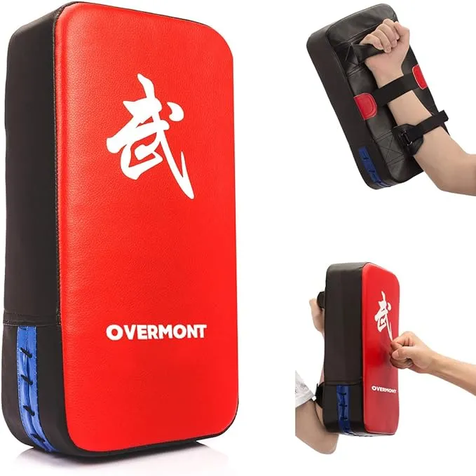 Overmont Taekwondo Kick Pads Boxing Karate Pad PU Leather Muay Thai MMA Martial Art Kickboxing Punch Mitts Punching Bag Kicking Shield Training (1pc)