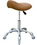 Professioneller Sattelhocker mit Rollen, ergonomisch, drehbar, höhenverstellbar, für Klinik, Zahnarzt, Schönheitssalon, Tattoo, Heimbüro, (Kamel)