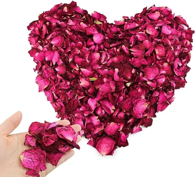 150 Grams/ 5.3 OZ Natural Real Red Rose Flower Petals Dried Rose Petal for Wedding Decoration Bath Foot Bath Wedding Confetti Crafts Accessories