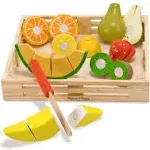 Melissa & Doug 18 Piece Play Food Cutting Fruit Crate Set