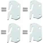 Universal Wood Bed Rail Hook Plates for Beds Frame Bracket Headboard and Footboard,Replacement Wooden Bed Parts Bed Rail Fitting Bracket Set of 4