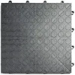 GarageDeck Coin Pattern, Durable Copolymer Interlocking Modular Non-Slip Garage Flooring Tile (48 Pack), Graphite