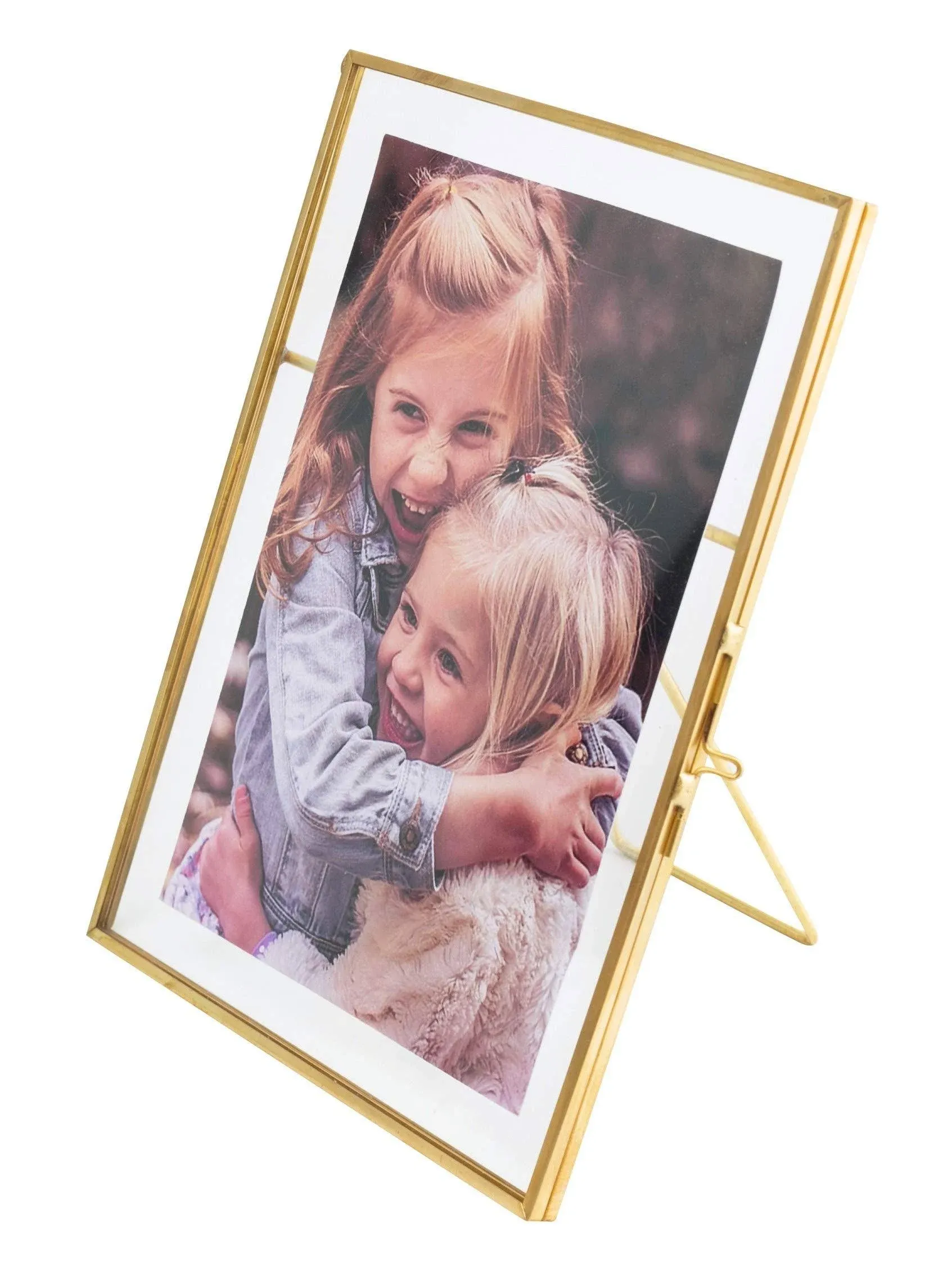 5x7 Vintage Antique Gold Picture Frames Gold Photo Frame with Pressed Glass B...