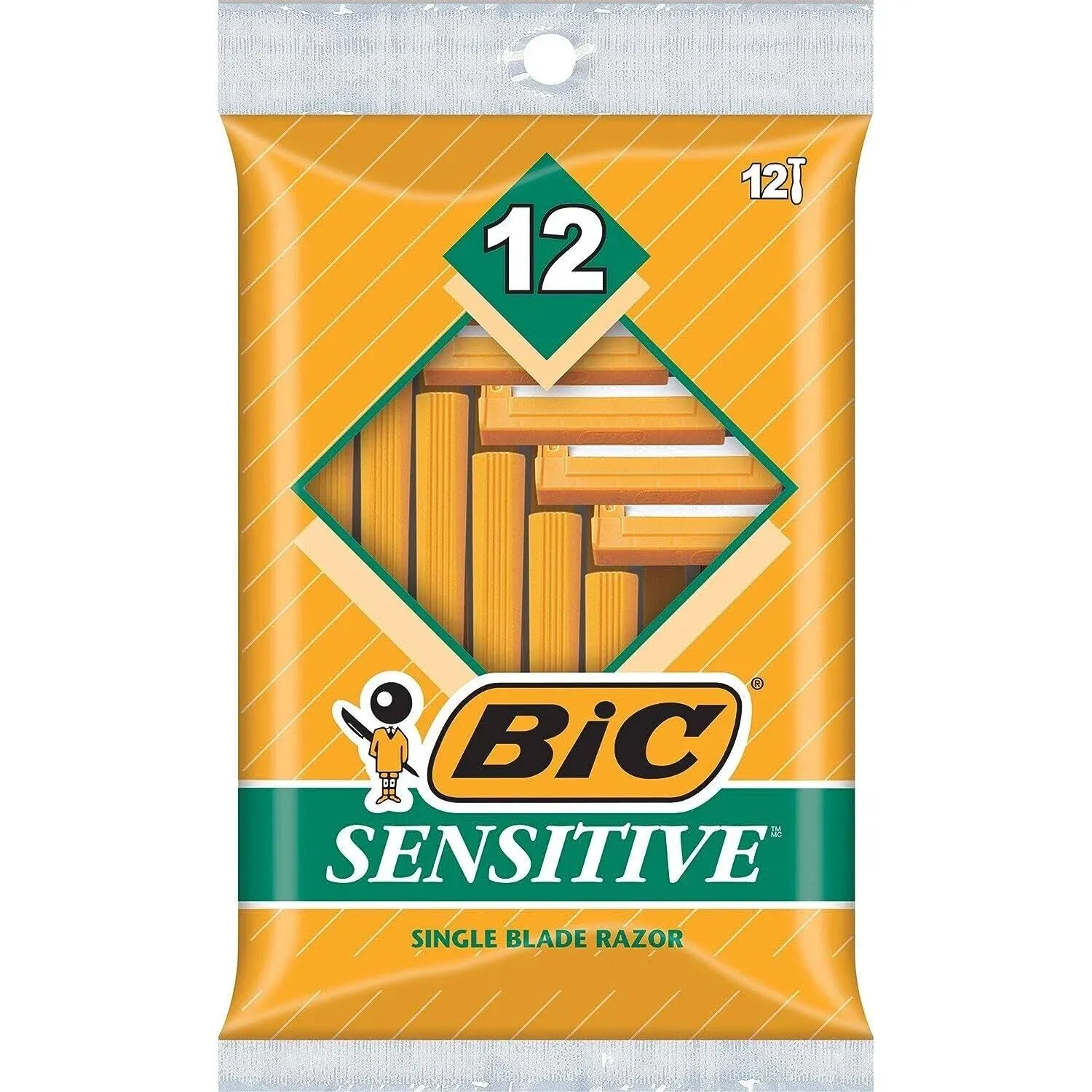 Bic Single Blade Shavers Sensitive Skin 12 each  by Bic