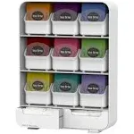 Mind Reader 9 Removable Drawers Tea Bag holder and Condiment Organizer, White