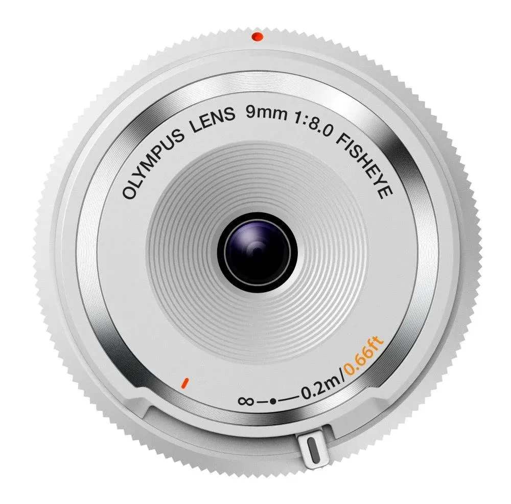 OLYMPUS Mirrorless SLR 9mm f8 Fisheye Body Cap Lens White BCL-0980 WHT