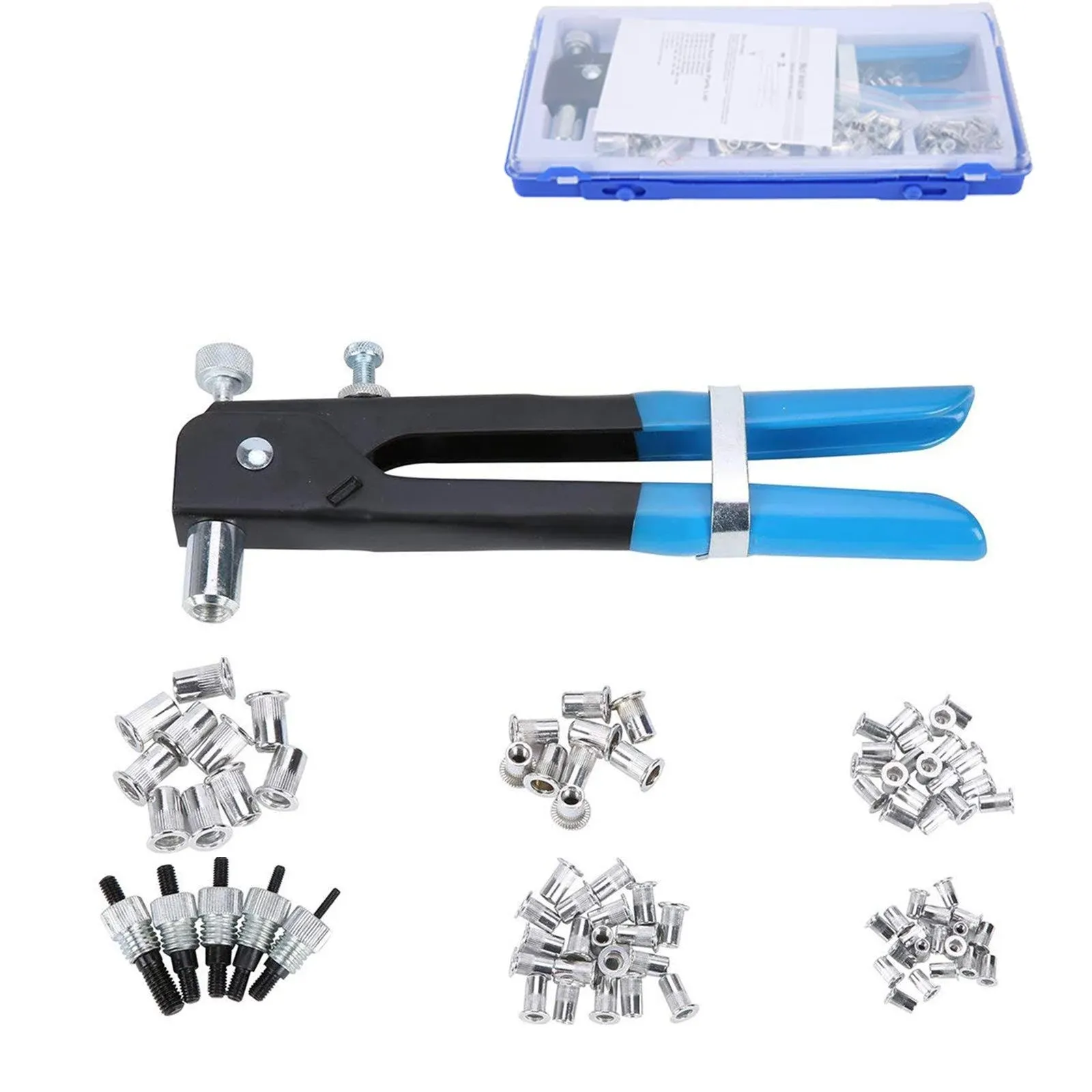 Threaded Rivet Nut Setter Insert Tool Kit 86pcs Hand Riveter Rivnut Nutsert Riveting Set M3/M4/M5/M6/M8