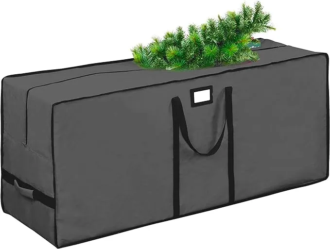 Tree Storage Bag, Waterproof Christmas Tree Storage, Fits Up to 7.5 ft Tall Artificial Disassembled Trees,Extra Large Heavy Duty Storage Container with Handles (Black, 47"x15"x20)