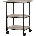 VASAGLE 3-Tier Machine Cart with Wheels and Adjustable Table Top