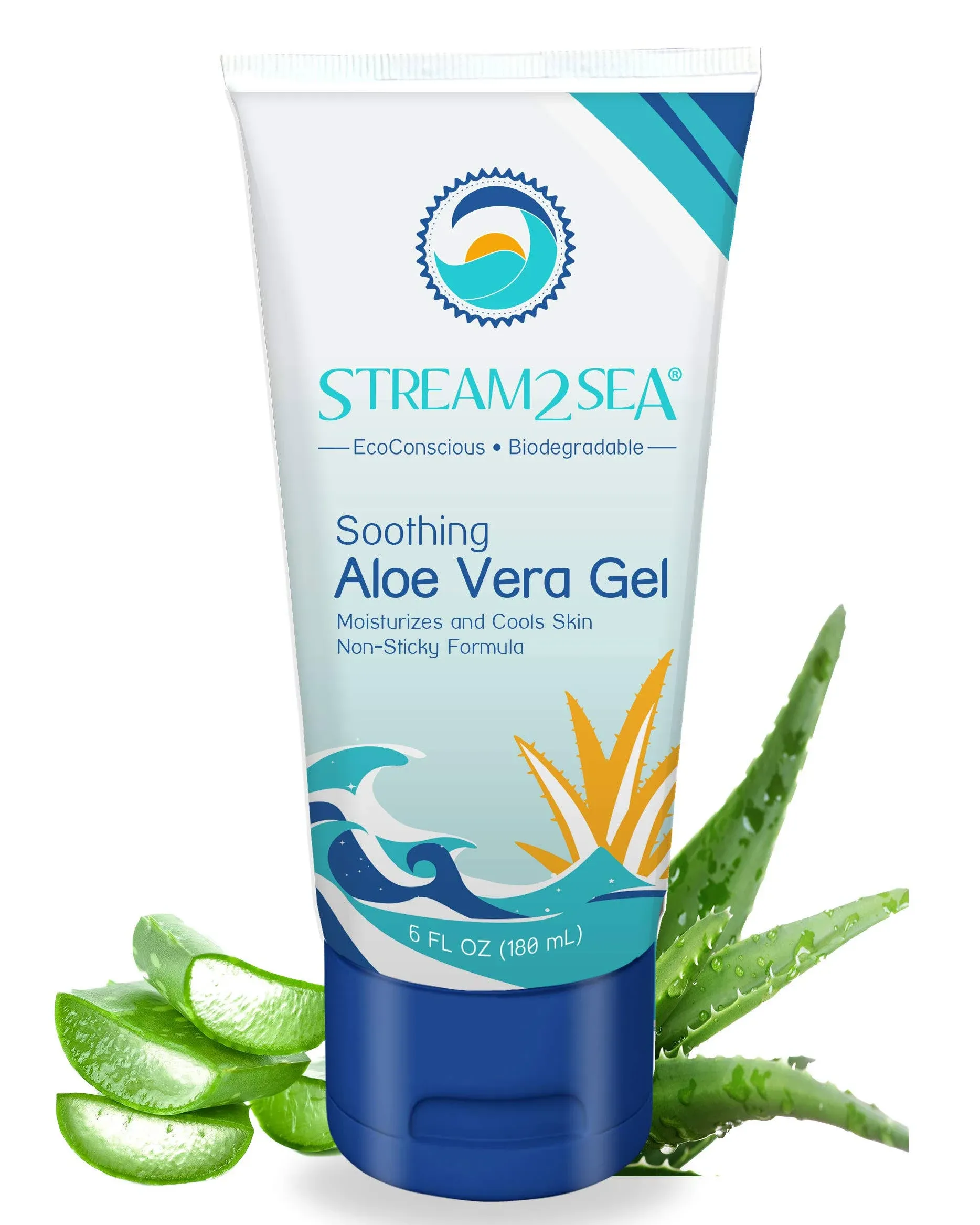 Soothing Aloe Vera Gel | Reef Safe All Natural Underwater Sting and Sunburn Reli