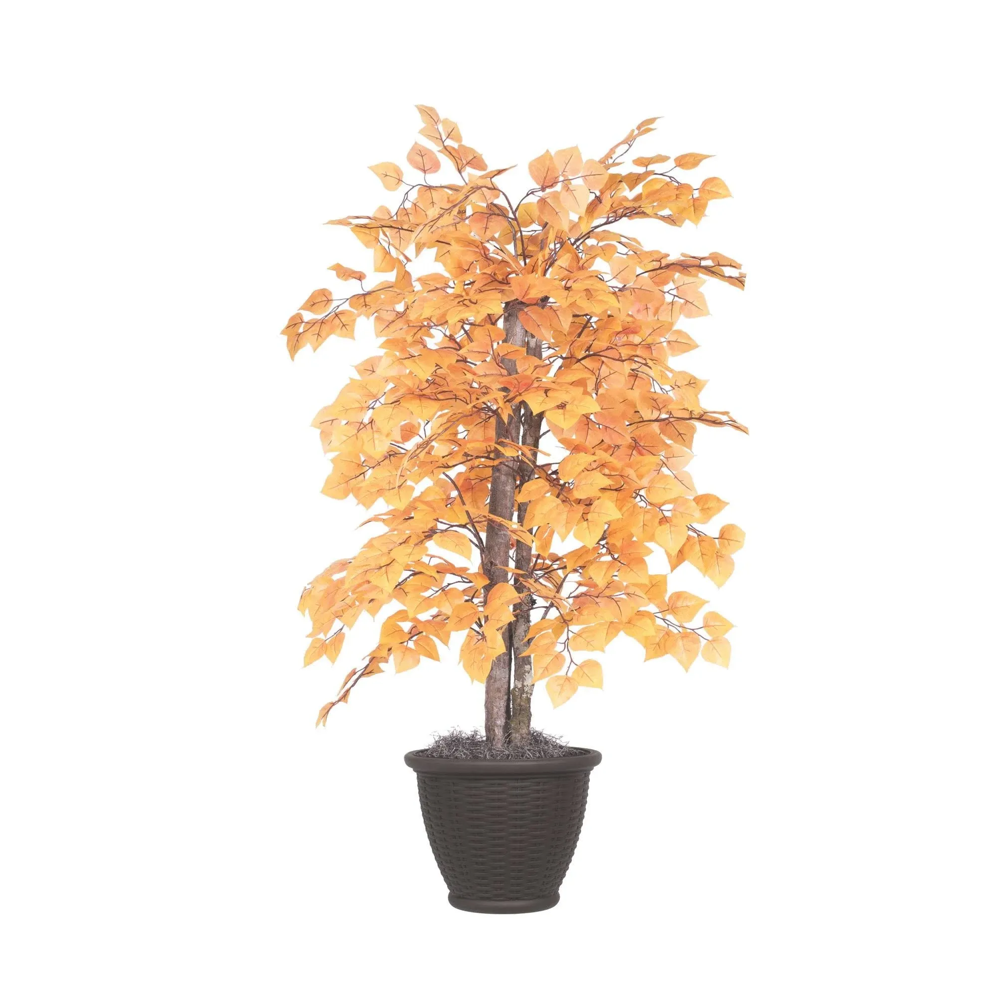 Vickerman 4' Golden Aspen Bush in Brown Plastic