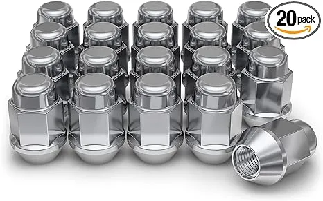 White Knight 1704S-20AM Chrome 1/2"-20 Bulge Acorn Lug Nut, 20 Pack