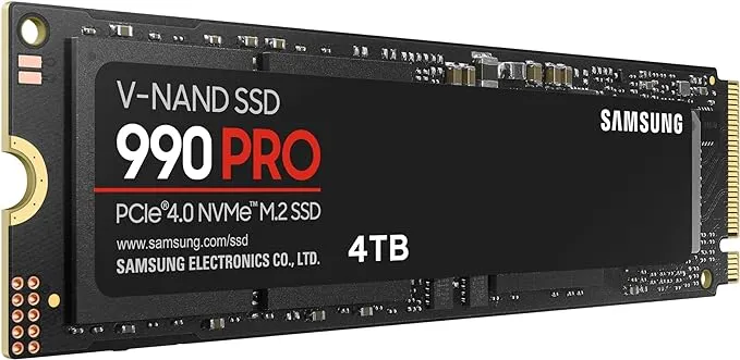 SAMSUNG 990 Pro 1TB Gen4 NVMe SSD 7450MB/s 6900MB/s R/W 1550K/1200K IOPS 600TBW 1.5M Hrs MTBF for PS5 5yrs