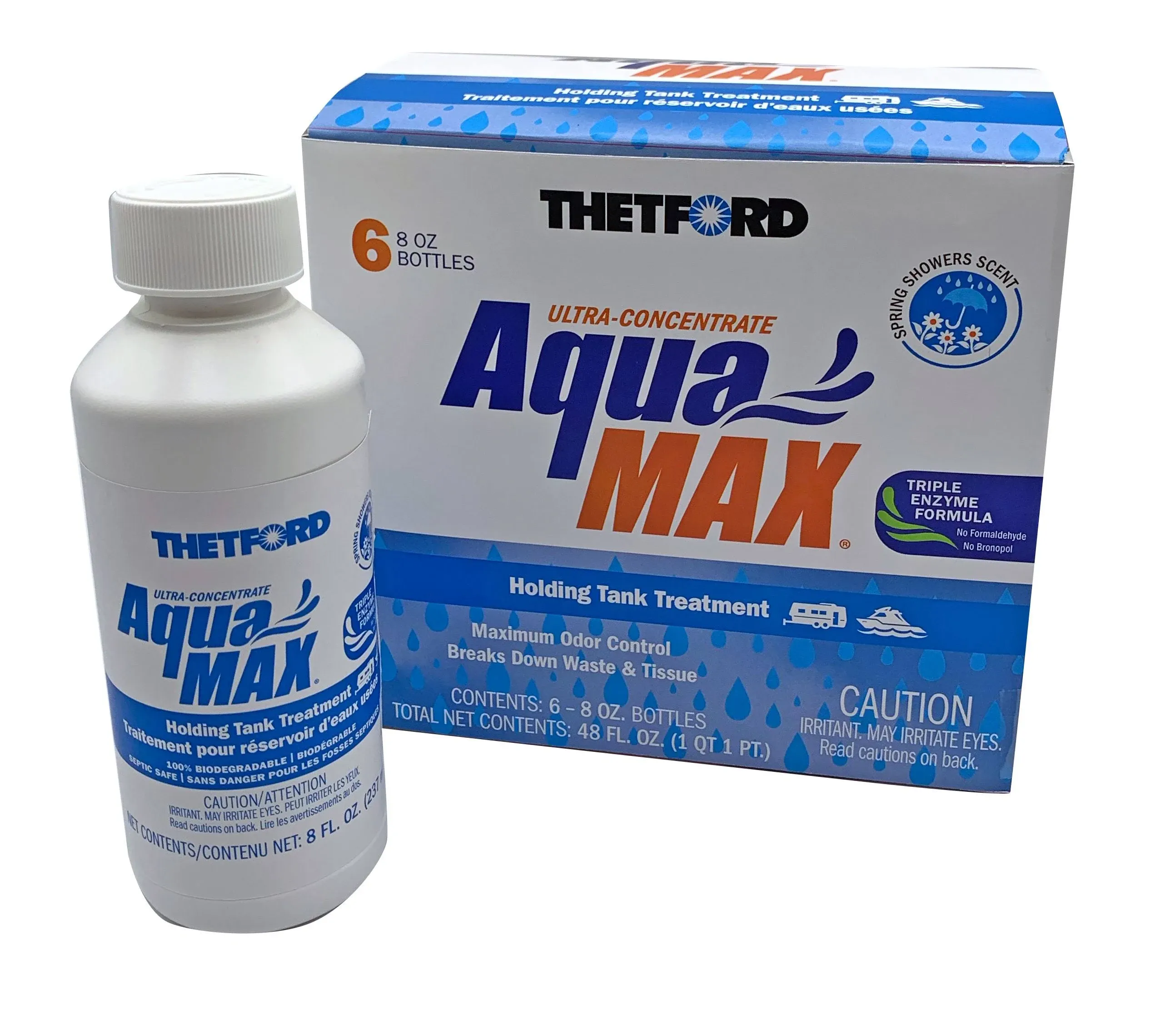 Thetford AquaMax® Holding Tank Treatment - 6-Pack - 8oz Liquid - Spring Shower Scent